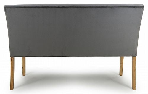 Durham Large Backed Brushed Velvet Grey Bench