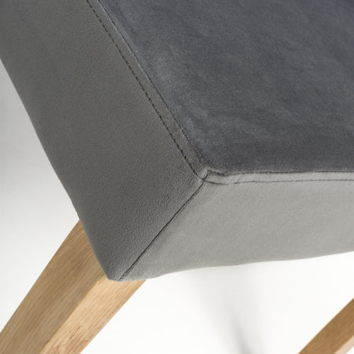 Durham Large Backed Brushed Velvet Grey Bench