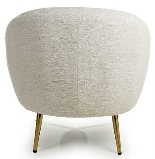 Lucia Boucle Vanilla White Tub Chair