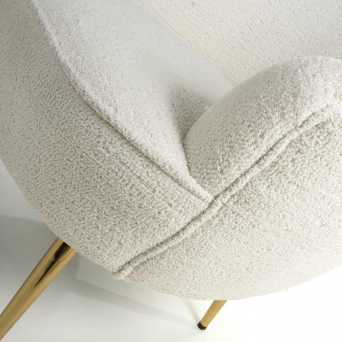 Lucia Boucle Vanilla White Tub Chair