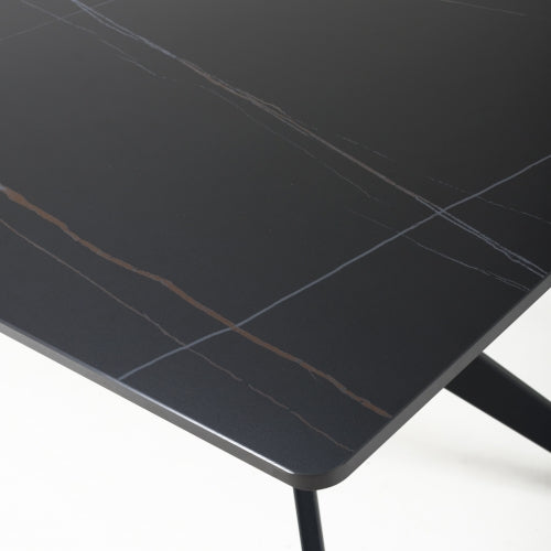 Timor Black Sintered Stone 120cm Dining Table