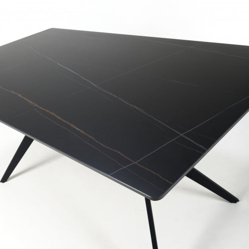 Timor Black Sintered Stone 160cm Dining Table