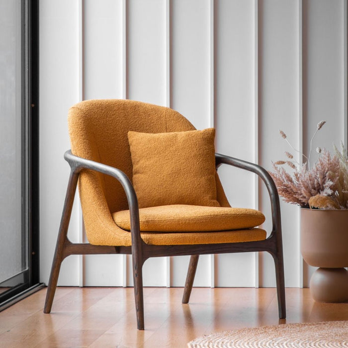 Alegra Ochre Fabric Armchair