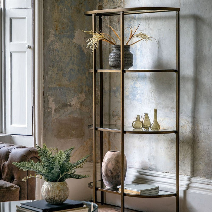 Hudson Clear Glass and Bronze Open Display Unit