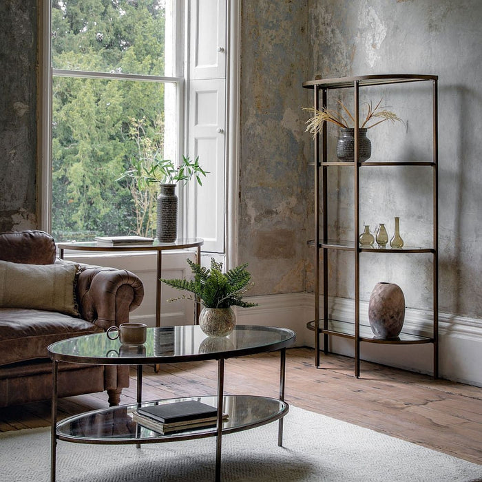 Hudson Clear Glass and Bronze Open Display Unit