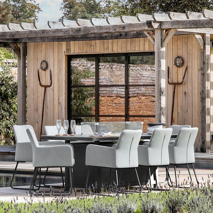 Elba 160cm Slate Dining Set with Fire Pit Table