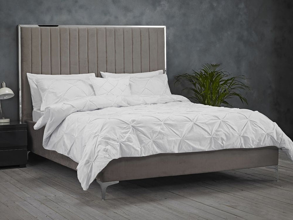 Berkeley Mink Grey Velvet 5ft King Size Bed