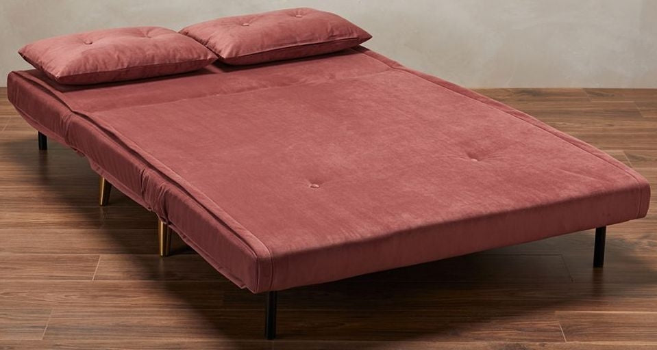 Madison Pink Plush Velvet Sofa Bed