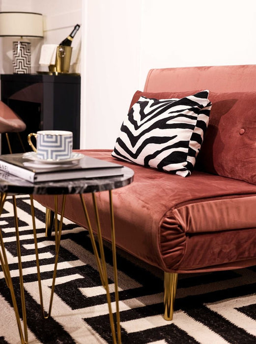 Madison Pink Plush Velvet Sofa Bed