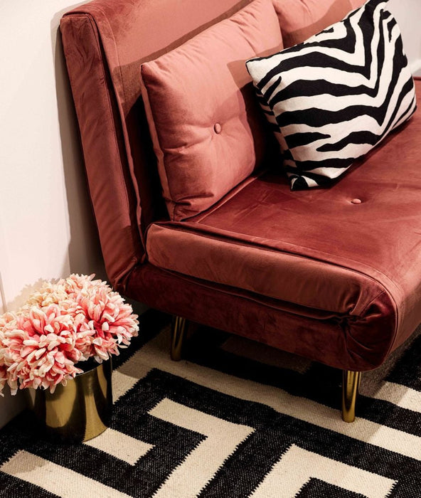 Madison Pink Plush Velvet Sofa Bed