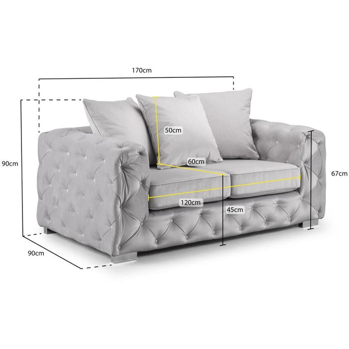 Ankara Silver 2 Seater Sofa