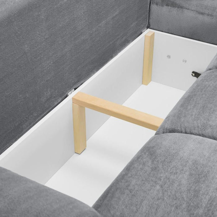 Azzuro Grey Universal Corner Sofabed with Storage