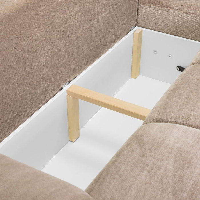 Azzuro Mocha Universal Corner Sofabed with Storage