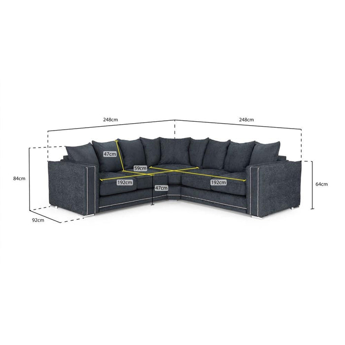 Bentley Charcoal Universal Corner Sofa