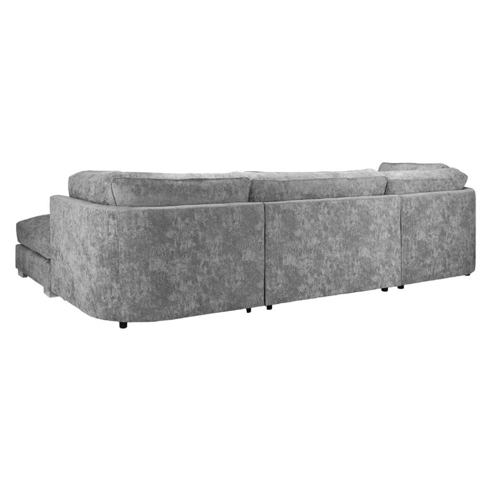 Bishop Fullback Platinum Velvet Fabric U Shape Corner Sofa Suite