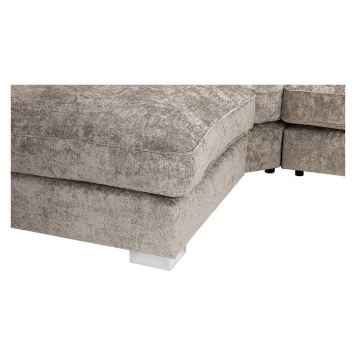 Bishop Fullback Truffle Velvet Fabric U Shape Corner Sofa Suite