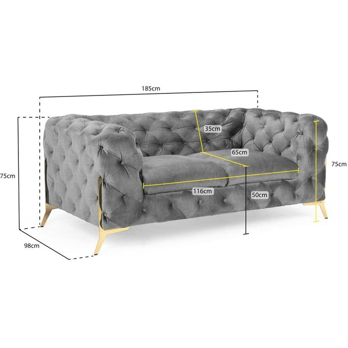 Chelsea Chesterfield Grey 3+2 Seater Sofa
