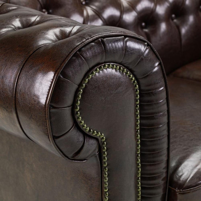 Chesterfield Antique Brown 3+2 Seater Sofa