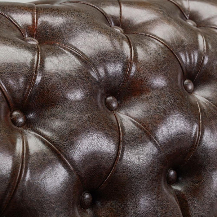 Chesterfield Antique Brown 3+2 Seater Sofa