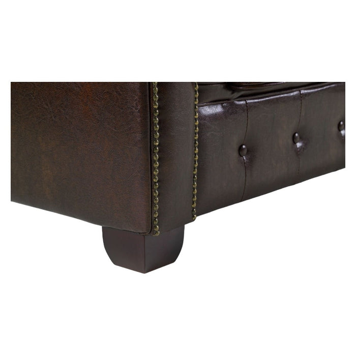 Chesterfield Antique Brown 3+2 Seater Sofa