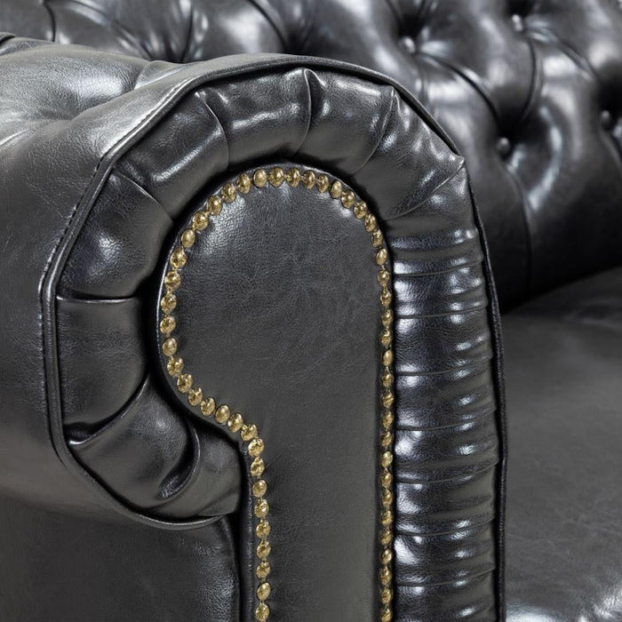 Chesterfield Black 3+2 Seater Sofa