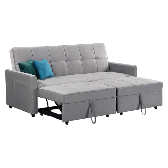 Elegance Plush Grey 3 Seater Sofabed