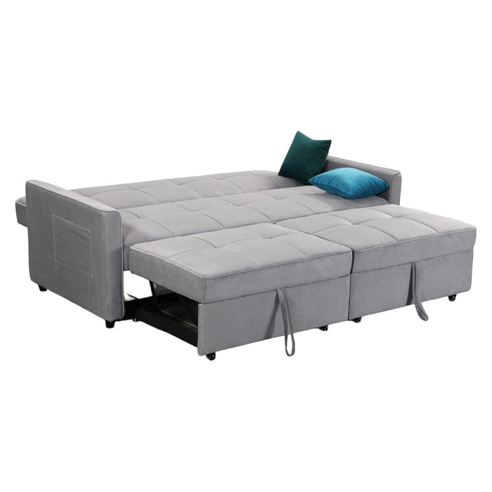 Elegance Plush Grey 3 Seater Sofabed