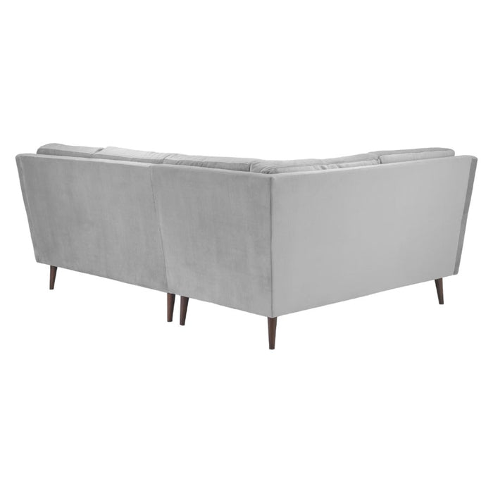 Halston Plush Grey Left Hand Facing Corner Sofa