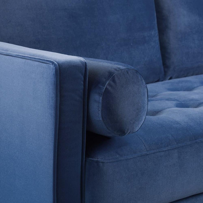 Harper Plush Blue 4 Seater Sofa