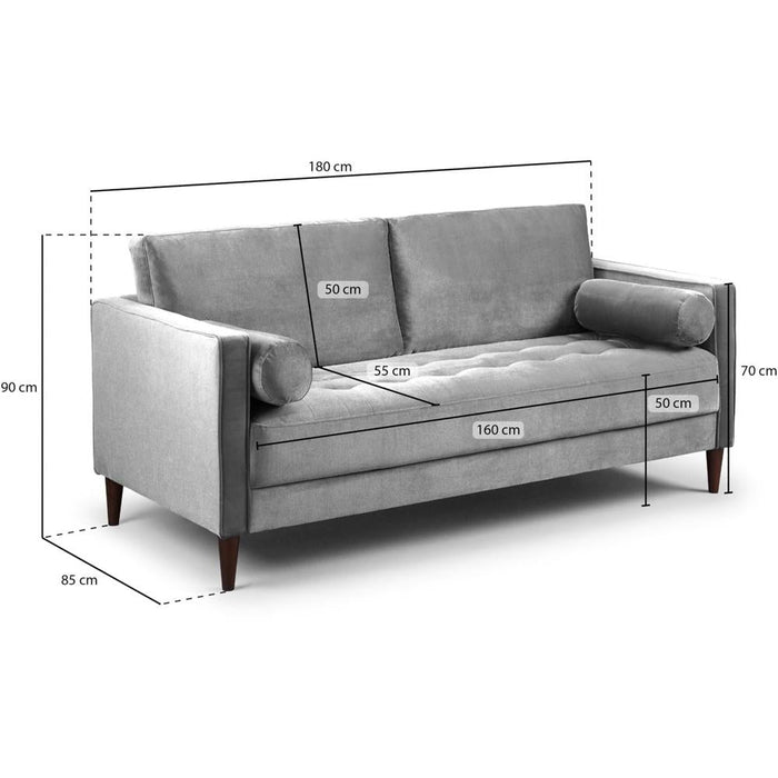 Harper Plush Green 3 Seater Sofa