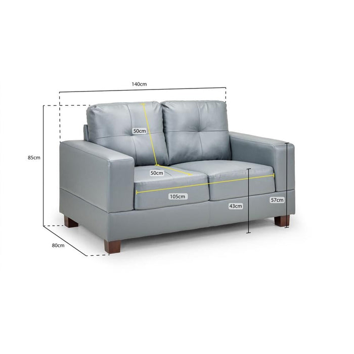 Jerry Grey 2 Seater Fabric Sofa