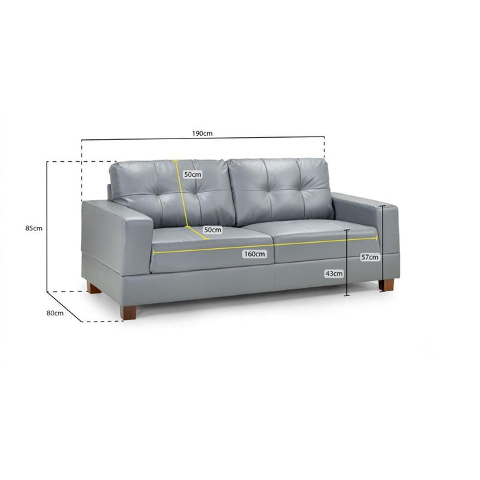 Jerry Grey 3 Seater Sofa