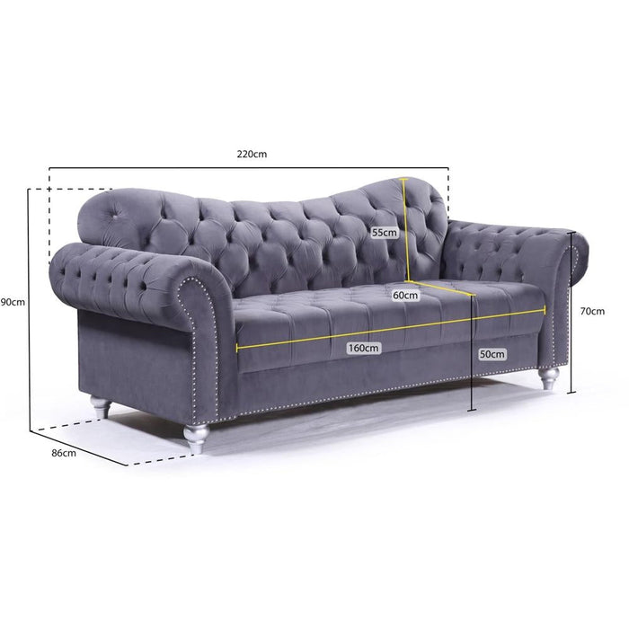 Jubilee Grey 3 Seater Sofa