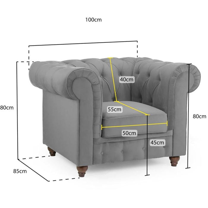 Kensington Flush Blue Armchair