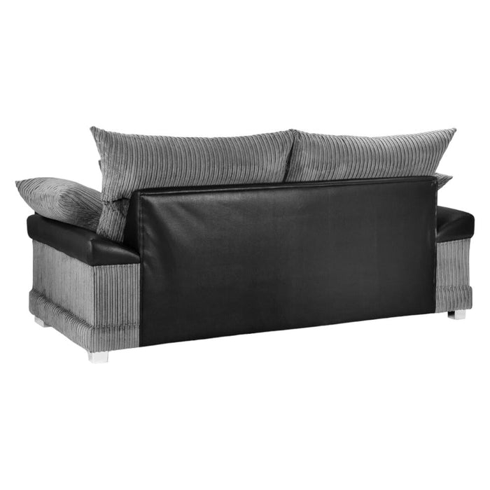 Logan Black and Grey 3 Seater Sofa