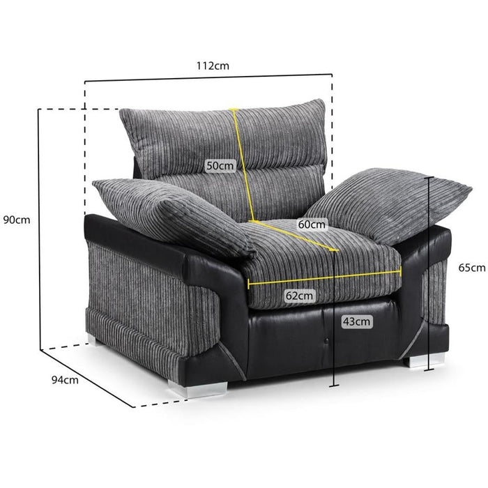 Logan Black and Grey Armchair