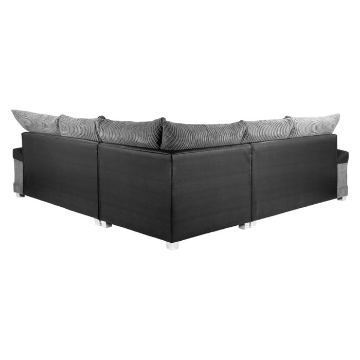 Logan Black and Grey Large Corner Sofa