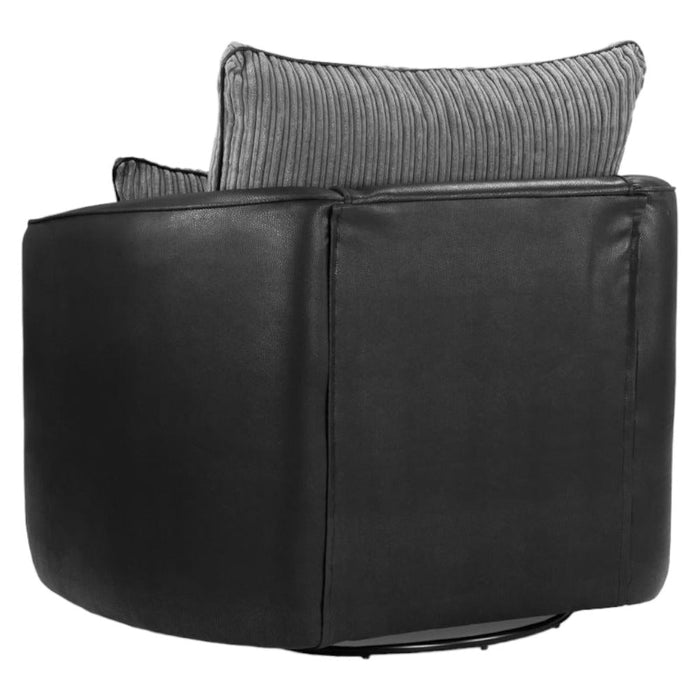 Logan Black and Grey Swivel Chair Sofa