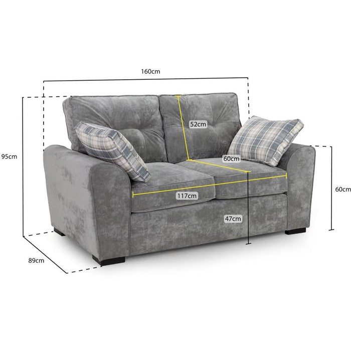 Maxwell Grey 2 Seater Sofa