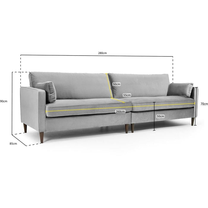 Munich Plush Grey 4 Seater Sofa