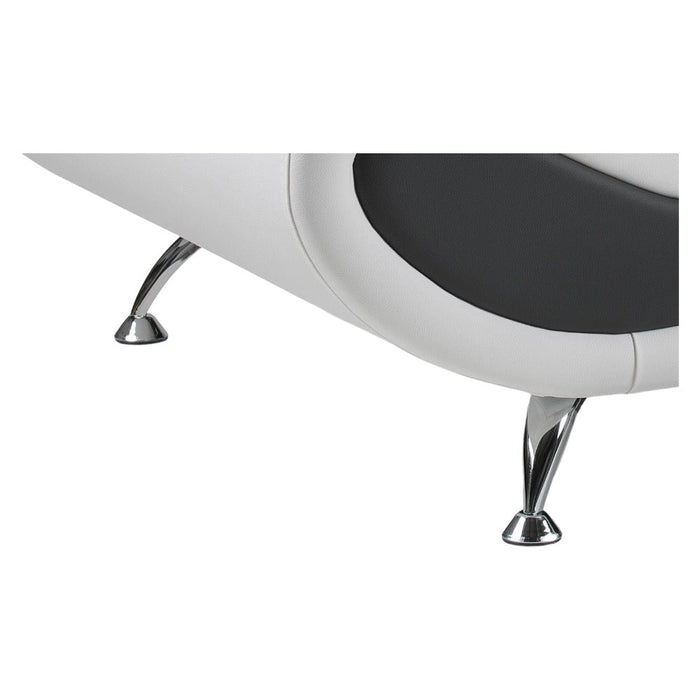 Napoli White and Black 2 Seater Sofa