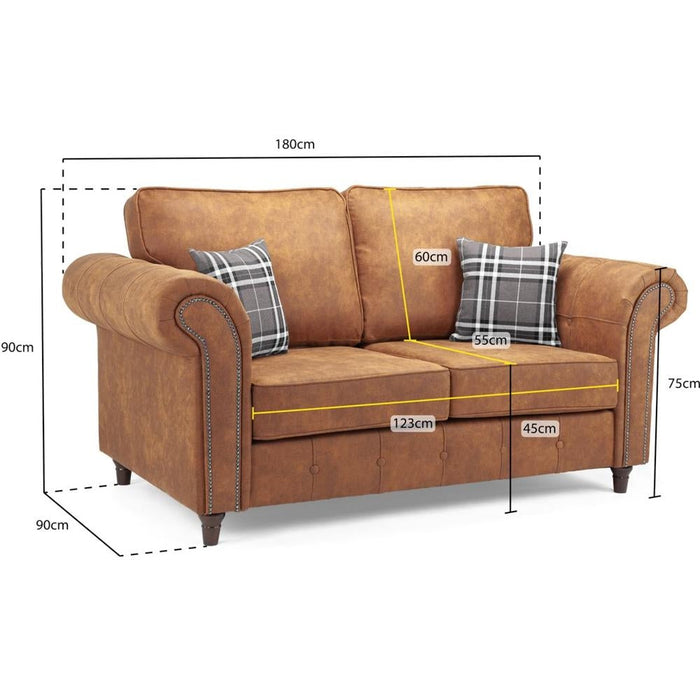 Oakland Charcoal 2 Seater Sofa