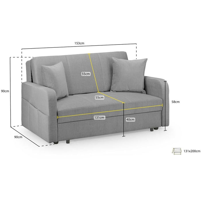Penelope Beige 2 Seater Sofabed with Storage
