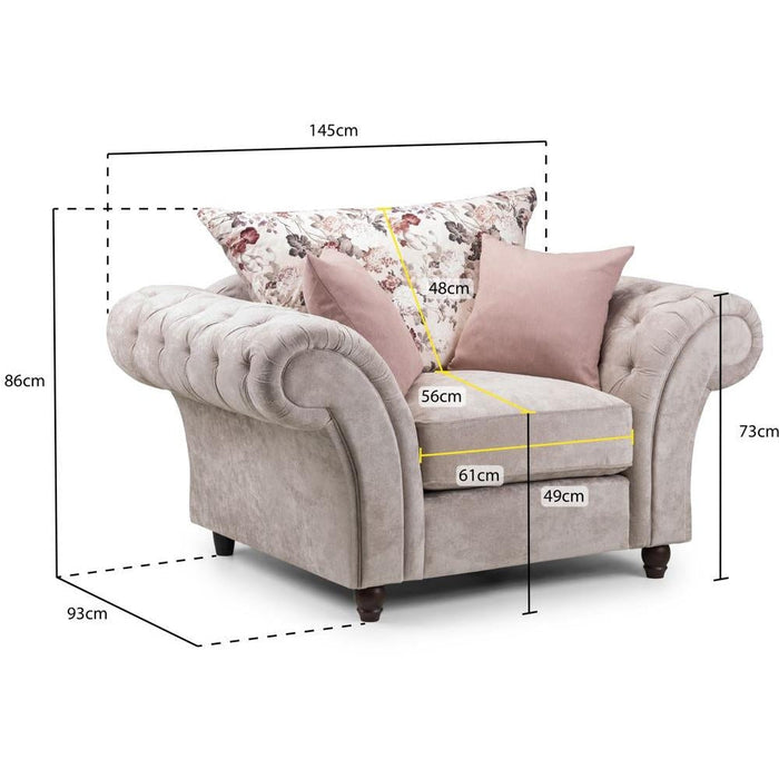 Roma Chesterfield Beige Armchair