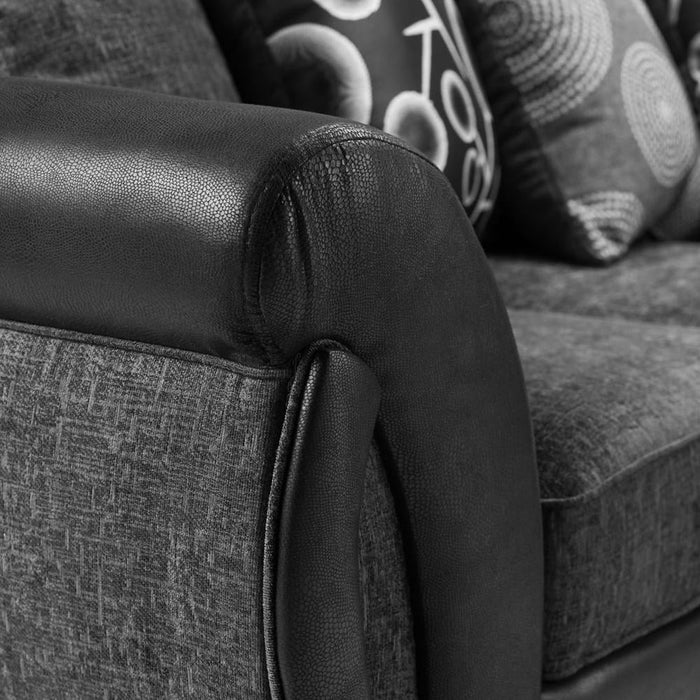 Shannon Black and Grey Left Hand Facing Corner Sofa