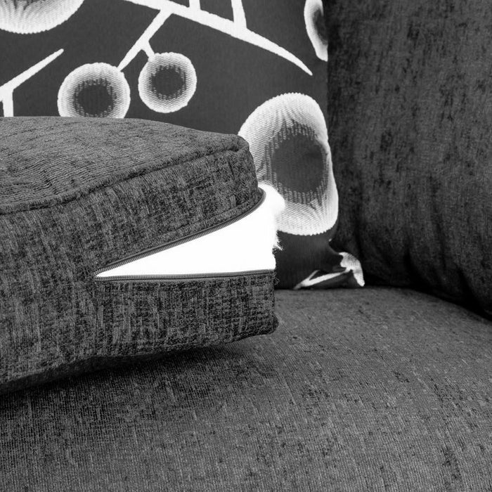 Shannon Black and Grey Left Hand Facing Corner Sofa