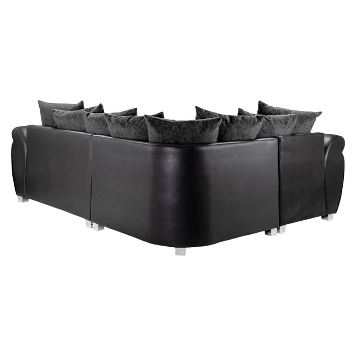 Shannon Black and Grey Left Hand Facing Corner Sofa