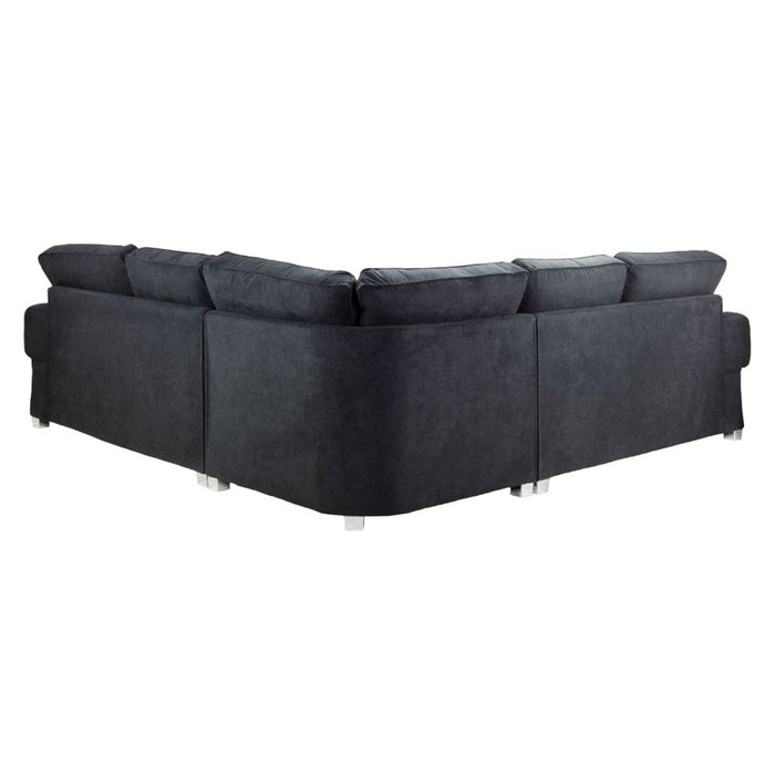 Verona Black Large Corner Sofa