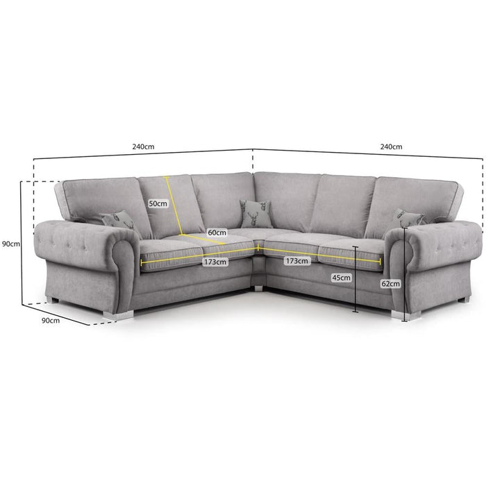 Verona Grey Large Corner Sofa
