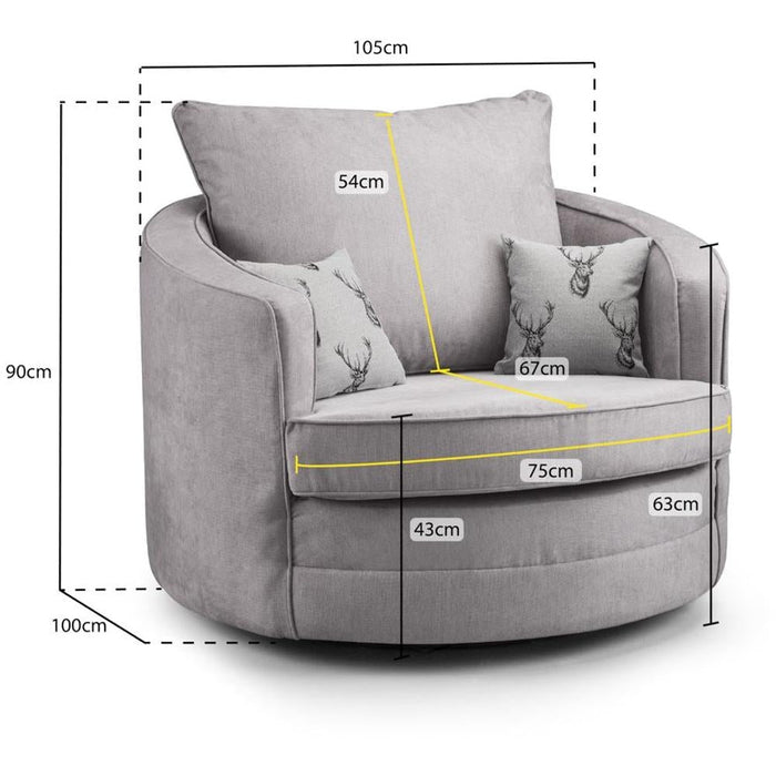 Verona Swivel Grey Chair Sofa